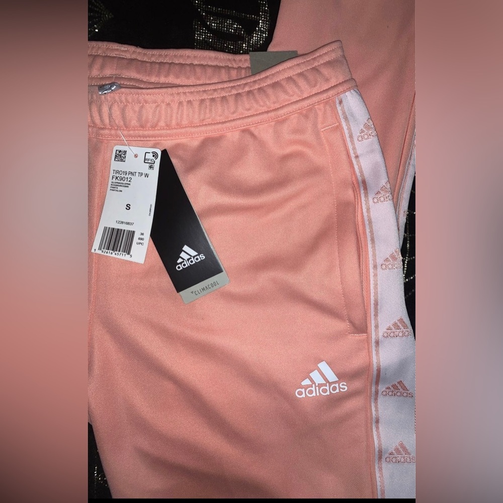 NWT Adidas peach pink track pants Small